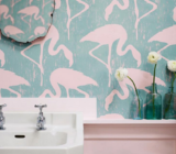 modern wallpaper for bathroom